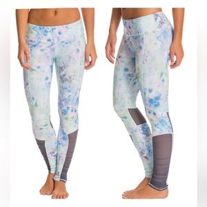 Alo Yoga Alo Runway Yoga Leggings Floral Glo/Ombre Blue Mesh S Small